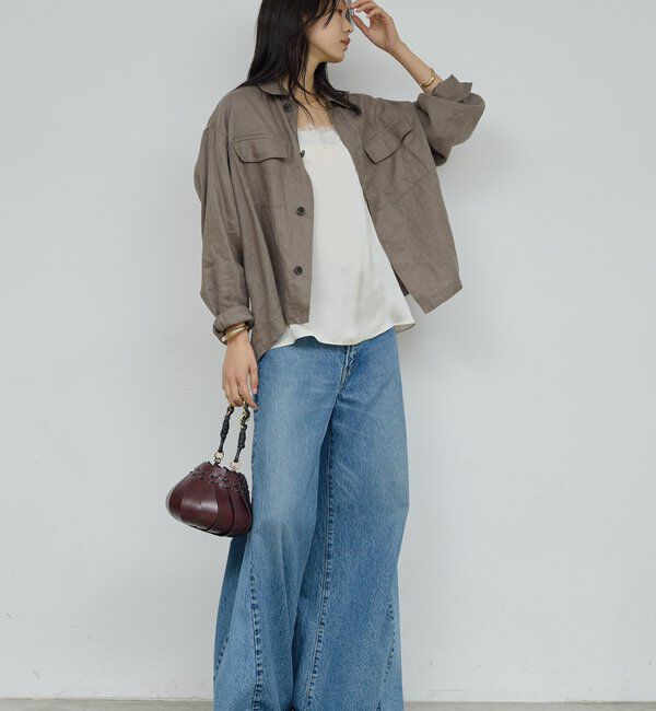  「リネンミリタリーシャツブルゾン」|ベスト・ジレ|