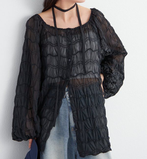  「ウェーブシアーブラウス」|シャツ・ブラウス|