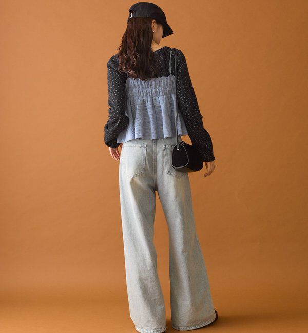  「【4色展開/レイヤードスタイル】チュールチェックビスチェ」|シャツ・ブラウス|