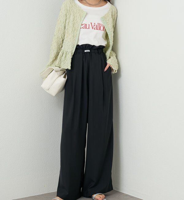  「【オールシーズン対応/WEB限定アイボリー】フリルイージーパンツ」|チノ|