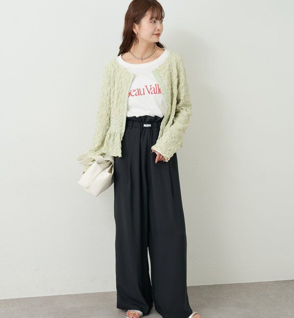  「【オールシーズン対応/WEB限定アイボリー】フリルイージーパンツ」|チノ|