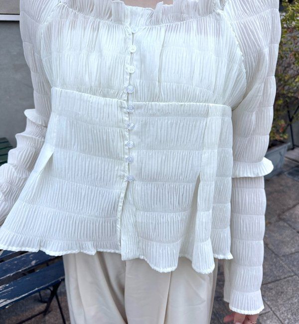  「【@__misa__03企画】シャーリングブラウス」|シャツ・ブラウス|