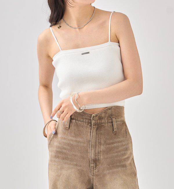  「パット付き ショートニットキャミソール」|キャミソール|