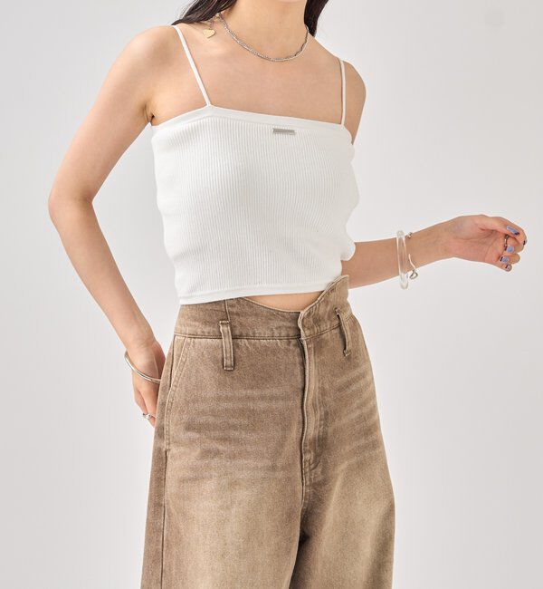  「パット付き ショートニットキャミソール」|キャミソール|