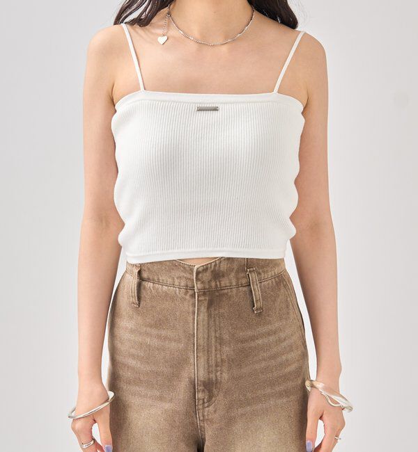  「パット付き ショートニットキャミソール」|キャミソール|