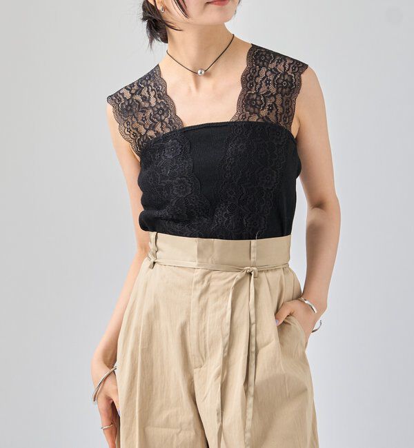  「Vレースタンクトップ」|キャミソール|