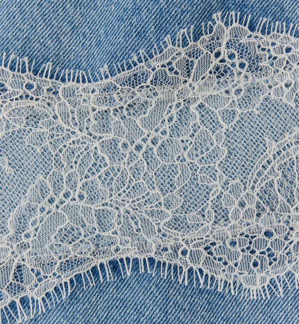  「レース切替デニム」|デニム|