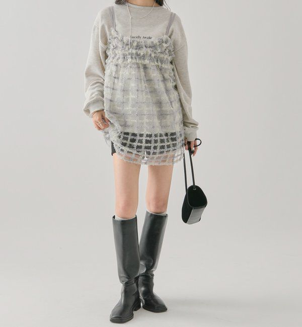  「シャイニーチェックキャミチュニック」|シャツ・ブラウス|