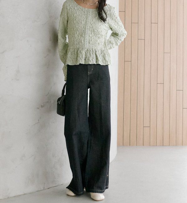  「シャーリングペプラム TOPS」|シャツ・ブラウス|