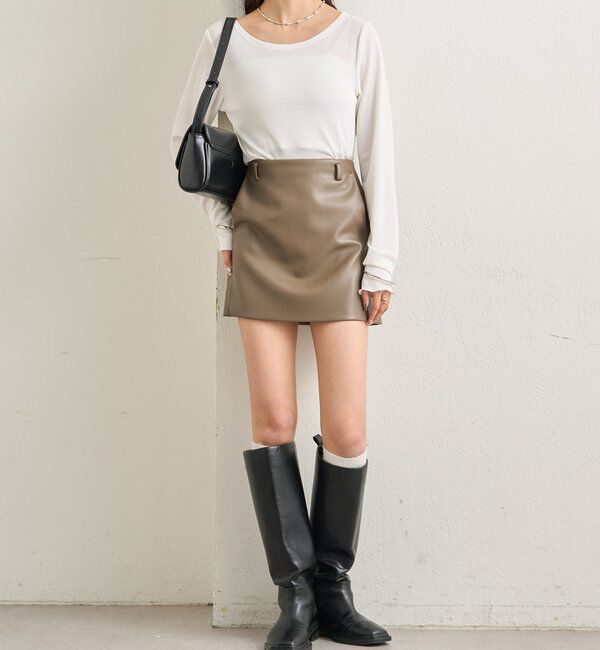  「フェイクレザーミニスカート」|スカート|