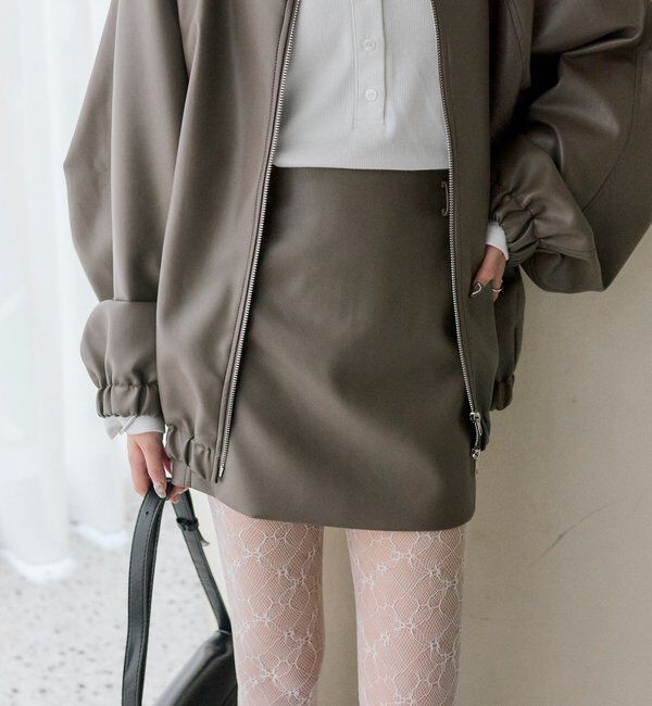  「フェイクレザーミニスカート」|スカート|