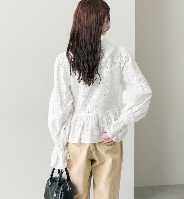  「フラワー刺繍フリルブラウス」|シャツ・ブラウス|