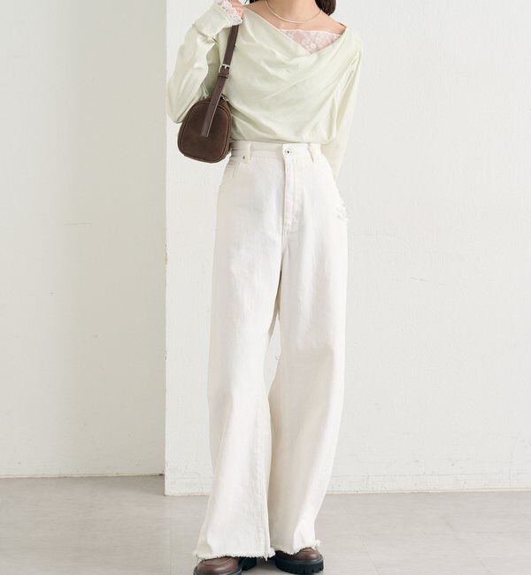  「レースドッキングオフショルロンT」|Tシャツ・カットソー|