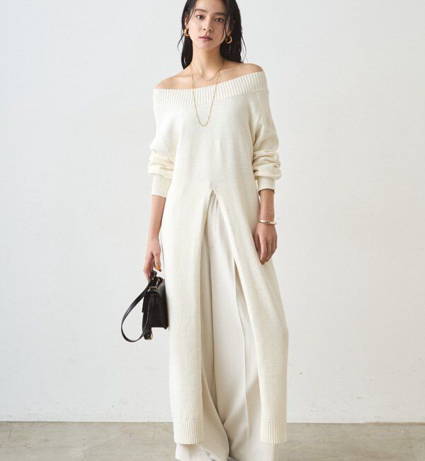  「ハイスリットニットワンピース」|ワンピース|