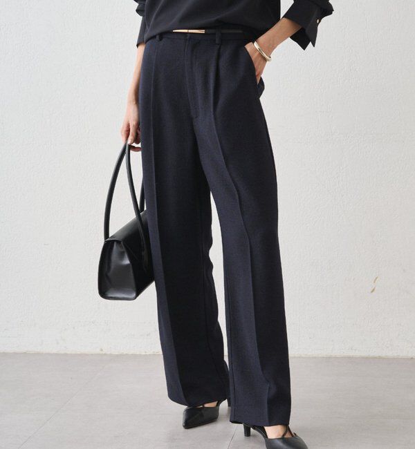  「【Atelier N5/アトリエヌメロサンク】ツイードセミワイドパンツ」|チノ|