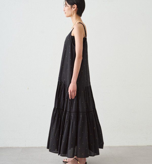  「【INDIA】刺繍ティアードキャミワンピース」|ワンピース|