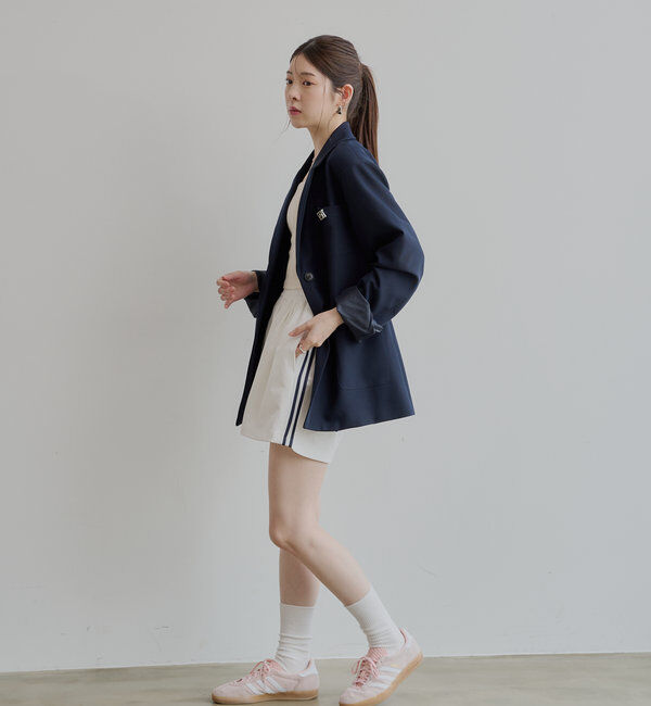  「ロゴブローチ付きオーバーシングルジャケット」|テーラードジャケット|