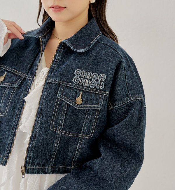  「【WEB限定/REVIVAL】胸ロゴショート丈スエードジップブルゾン」|ブルゾン・スタジャン|