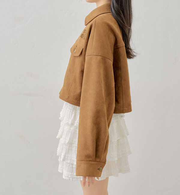  「【WEB限定/REVIVAL】胸ロゴショート丈スエードジップブルゾン」|ブルゾン・スタジャン|