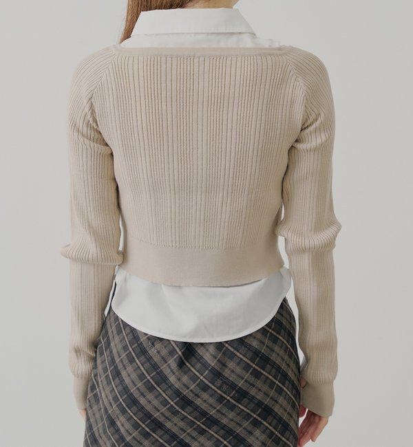  「シャツレイヤード2way カーディガン」|カーディガン|