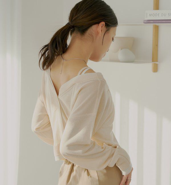  「バイカラーラメシアーカーディガン」|カーディガン|