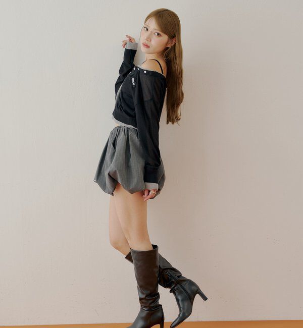  「バイカラーラメシアーカーディガン」|カーディガン|