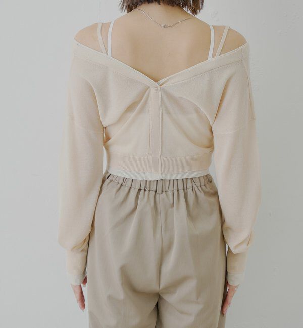  「バイカラーラメシアーカーディガン」|カーディガン|