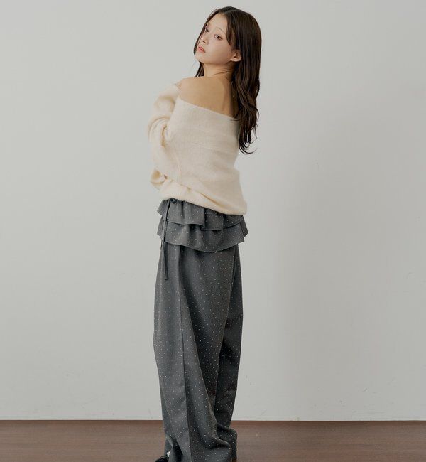  「【SALON by Chico】ウールシャギータックオフショルニット」|ニット・セーター|