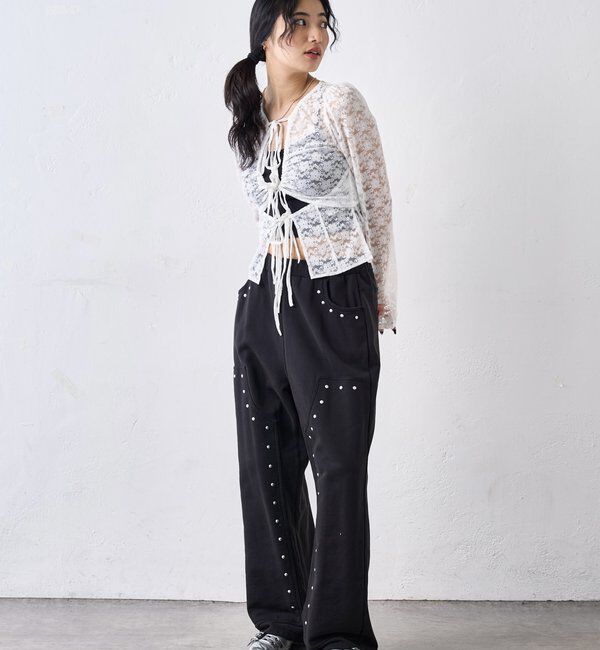  「スタッズ裏毛デザインパンツ / 【新色グレー追加】」|チノ|