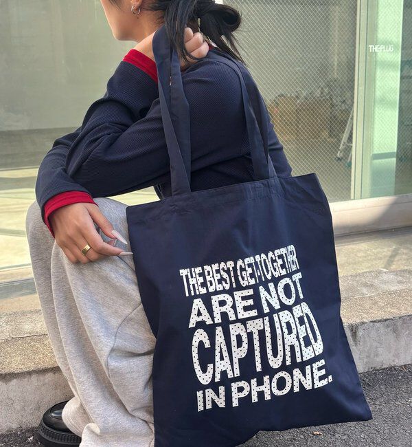  「【WEB限定】メッセージロゴトートバッグ」|トートバッグ|ネイビー