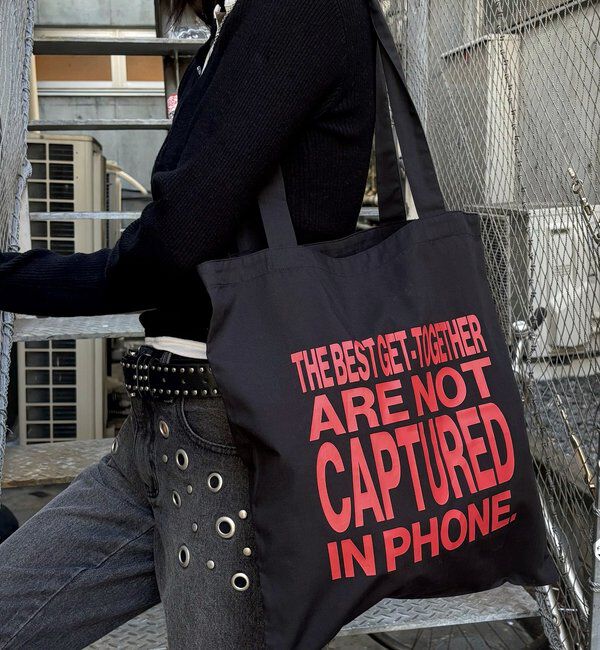  「【WEB限定】メッセージロゴトートバッグ」|トートバッグ|ブラック