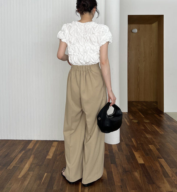  「【待望の追加決定！/新色ブラウン】ラップリボンパンツ」|チノ|