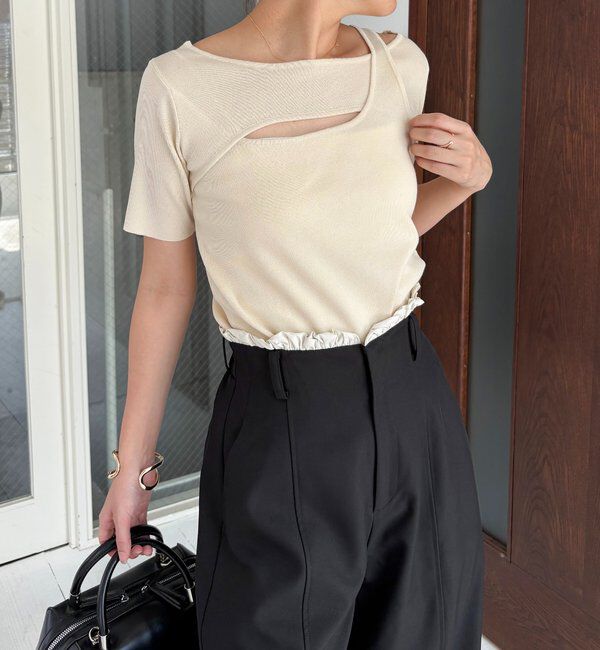  「クロスレイヤード半袖ニット」|ニット・セーター|