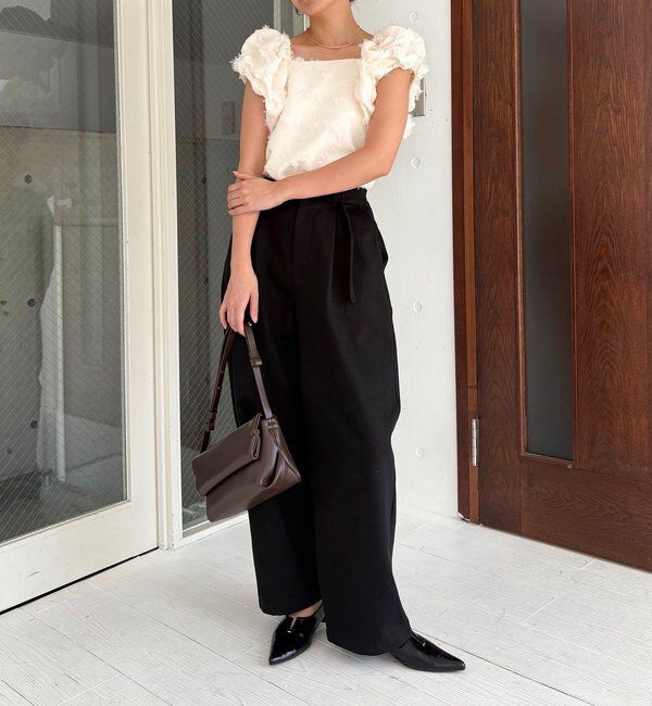  「【SNSで話題！/オケージョンにも◎】ジャガードパフショルダートップス」|シャツ・ブラウス|