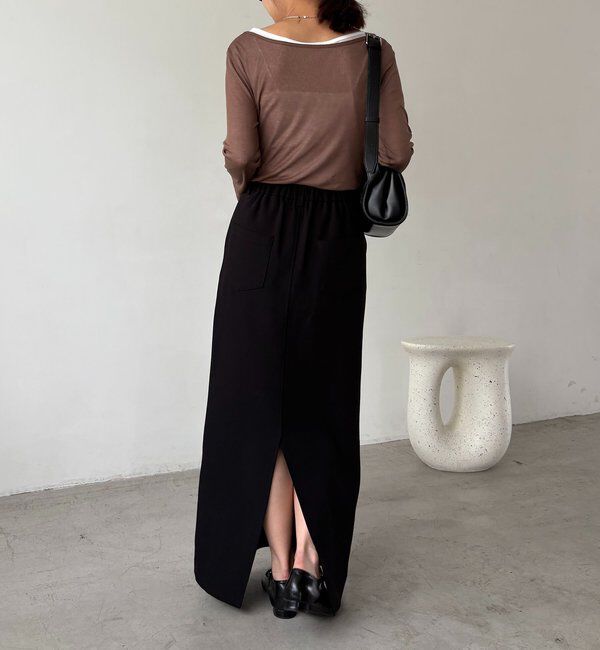  「【前後2WAY】2WAYボートネックシアーロンT」|Tシャツ・カットソー|