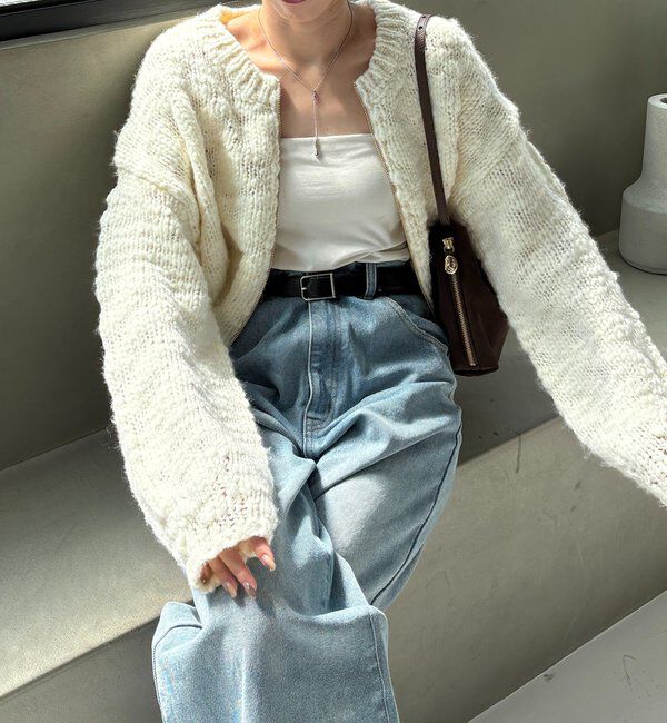  「【LE'MAGE&times;gemeilコラボ】スラブジップカーディガン」|カーディガン|