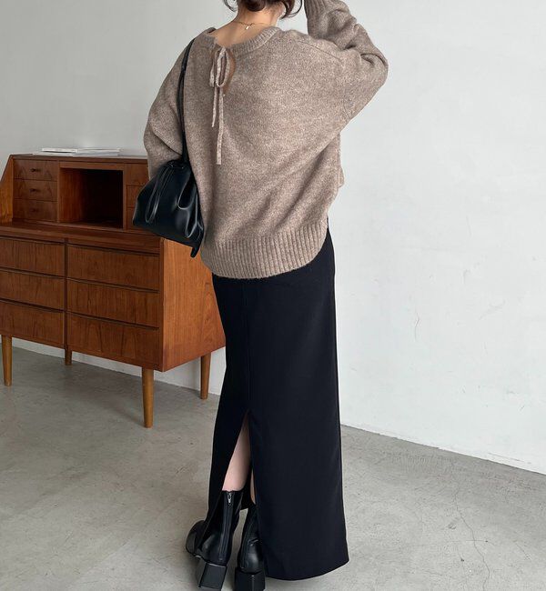  「【前後2WAY】もちふわ2WAYスキッパーニット」|ニット・セーター|