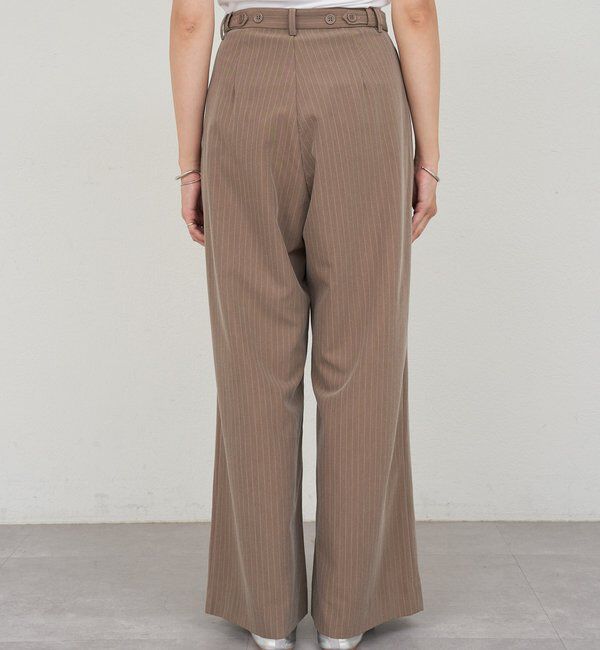  「ダブルタックストライプワイドパンツ」|チノ|