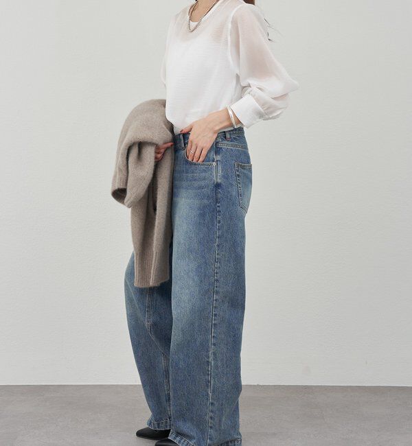  「【1枚でもレイヤードでも〇】サイドスリットシアーチュニック」|シャツ・ブラウス|