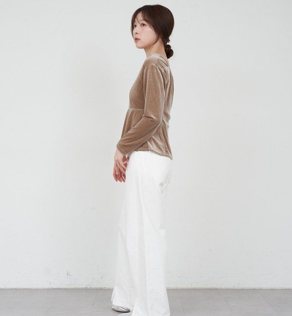  「ベロアペプラムプルオーバー」|Tシャツ・カットソー|