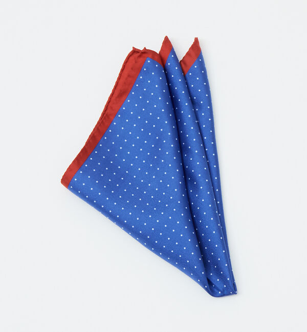 ABAHOUSE「【イタリア製】シルク ドット柄チーフ」|バンダナ・スカーフ|
