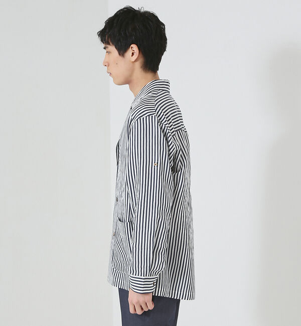ABAHOUSE「【ストライプ】ラペル シャツジャケット」|シャツ・ブラウス|