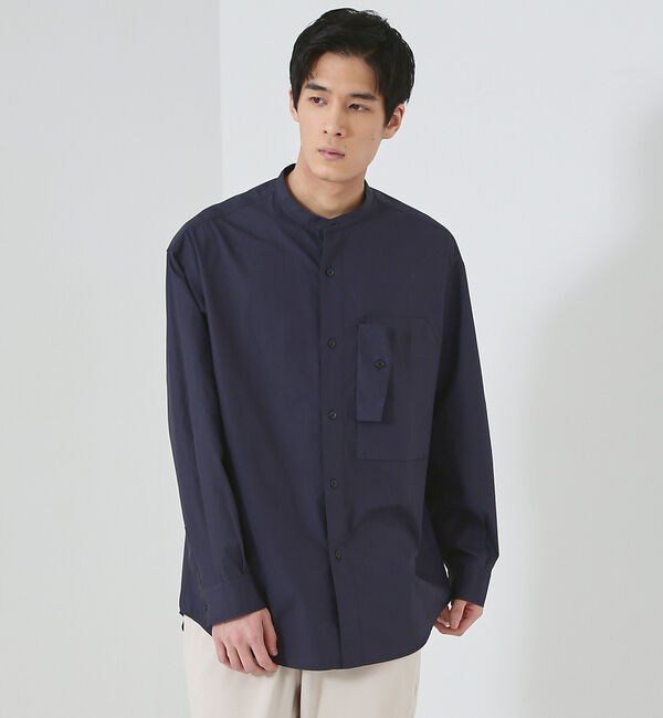 ABAHOUSE「【タクティカルポケット】タイプライター バンドカラーシャツ」|シャツ・ブラウス|