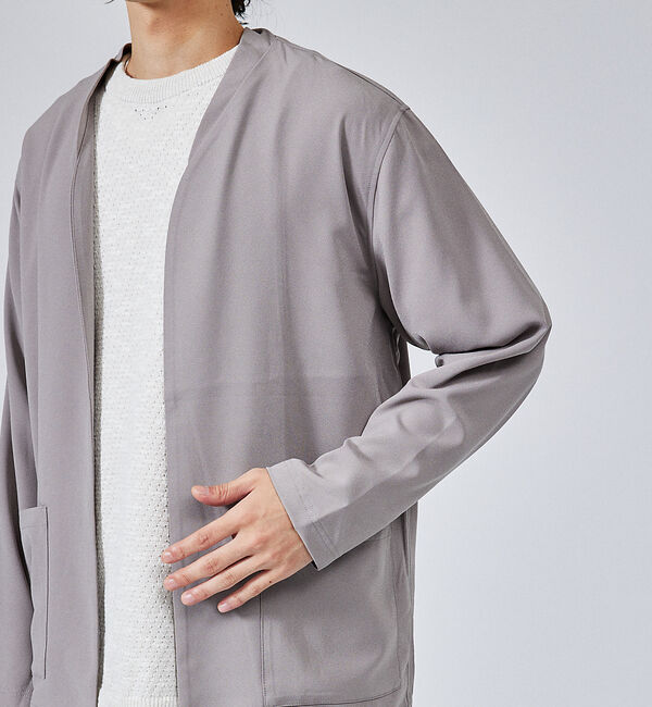 ABAHOUSE「【ノーカラー】ライト ジョーゼット カーディガン / ボタンレスカーディガン」|カーディガン|