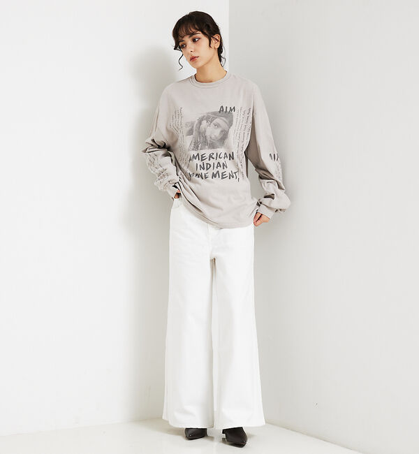 ABAHOUSE「【REMI RELIEF / レミ レリーフ】 INDIAN天竺ロングTシャツ/」|Tシャツ・カットソー|