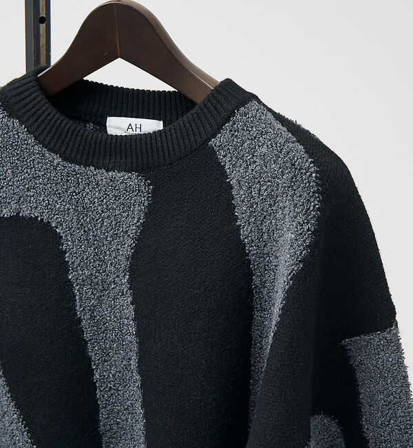 ABAHOUSE「【AH ABAHOUSE】ゼブラジャガード ニット」|ニット・セーター|