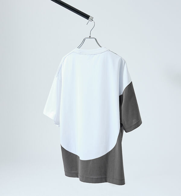 ABAHOUSE「ウズマキ バイカラー 半袖Tシャツ / オーバーサイズ」|Tシャツ・カットソー|