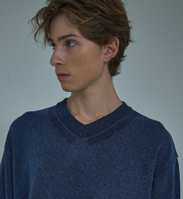 ABAHOUSE「WOOL MIX ブークレーＶネックニット」|ニット・セーター|