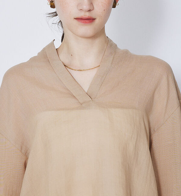 Rouge vif「麻バックスリットVネックシャツ」|シャツ・ブラウス|