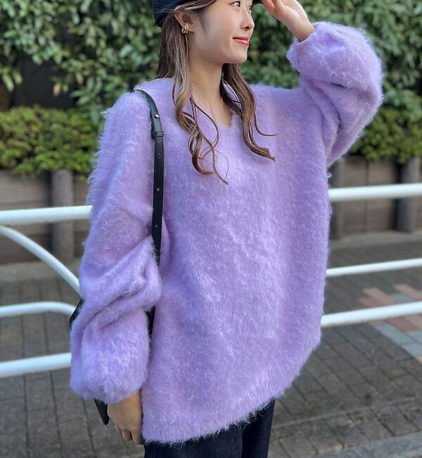 Rouge vif「シャギー ニットプルオーバー◆」|ニット・セーター|ラベンダー